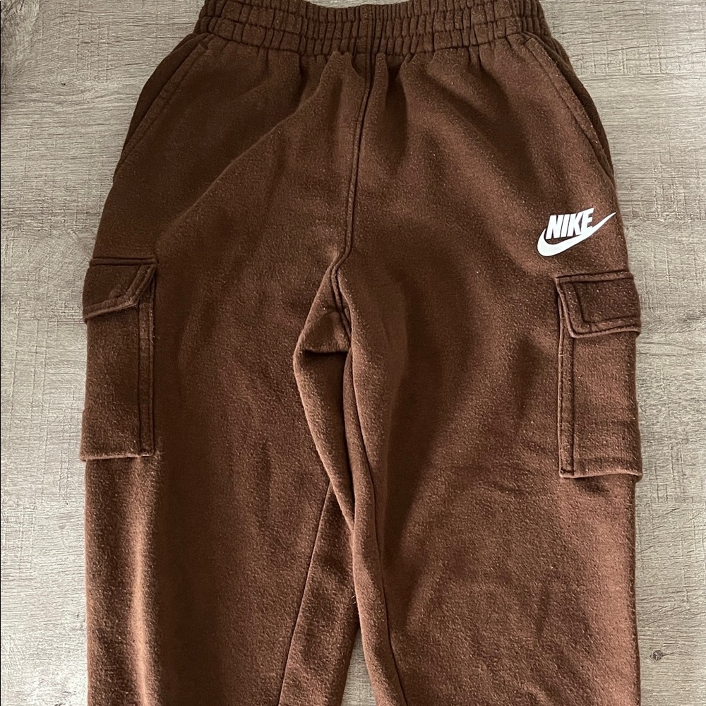 Nike Kids Brown Sweatpants with Cargo Pockets